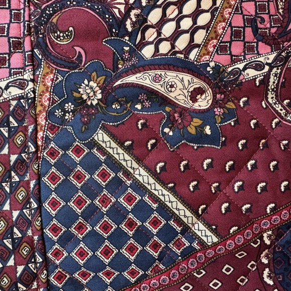 Pacsun Men’s Quilted Shacket Patchwork Paisley Burgundy Snap Shacket L NWOT Boho - Picture 6 of 14